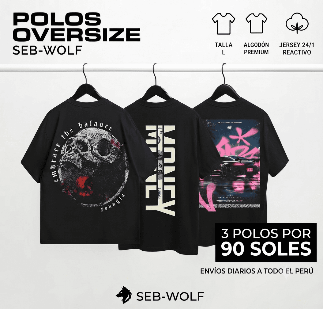 3 POLOS OVERSIZE CON DISEÑO